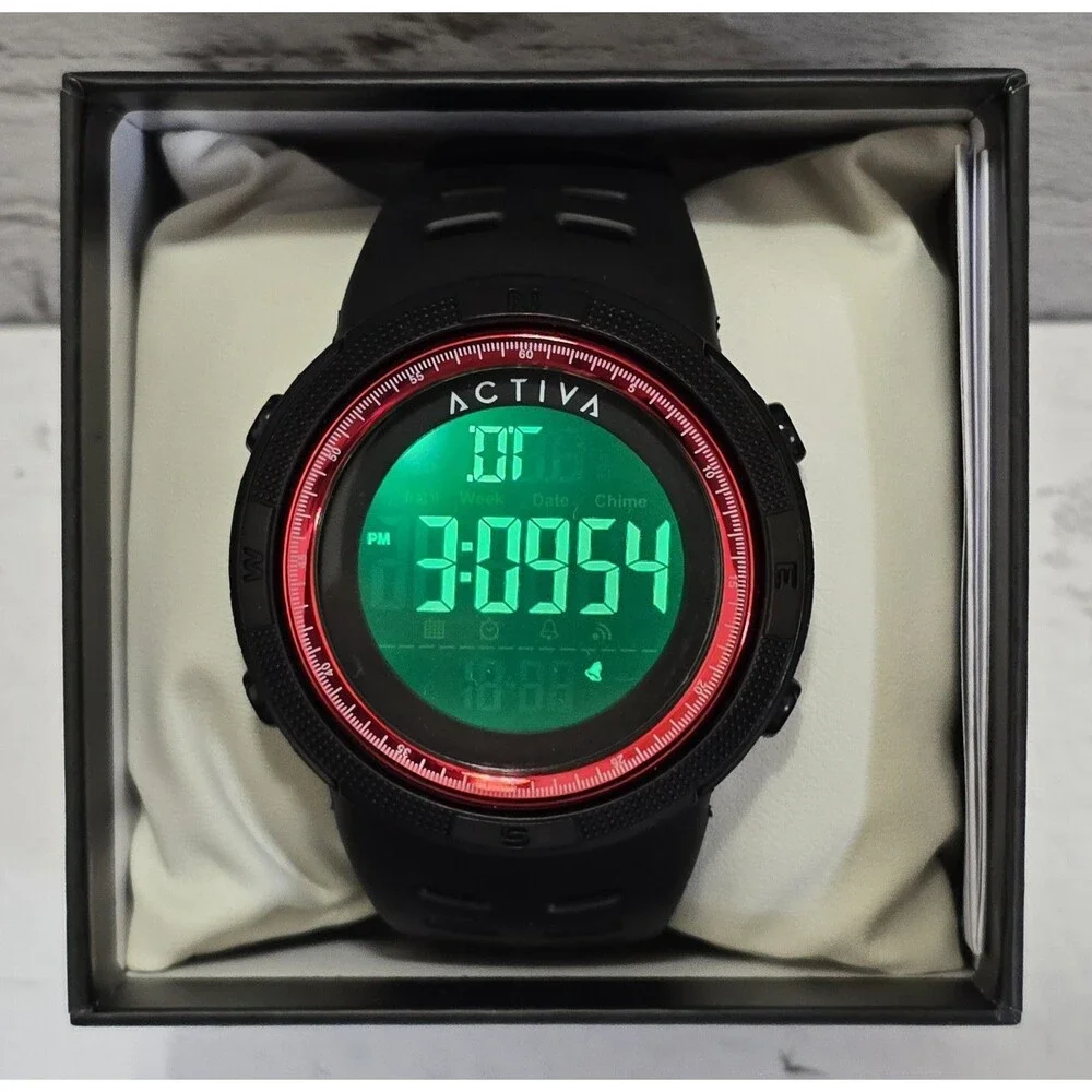 Activa X Invicta Digital Men's Watch 50mm Red Black ACW1915-011 Brand New
